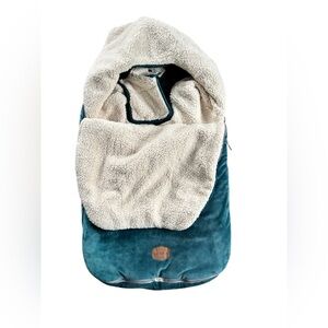 JJ COLE Toddler Bundle Me Cozy Dark Green Teal and Cream Baby Stroller Footmuff